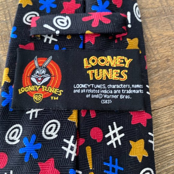 Looney Tunes Tazmanian Devil Warner Bros 100% Silk Neck Tie Hand Made - Picture 4 of 4